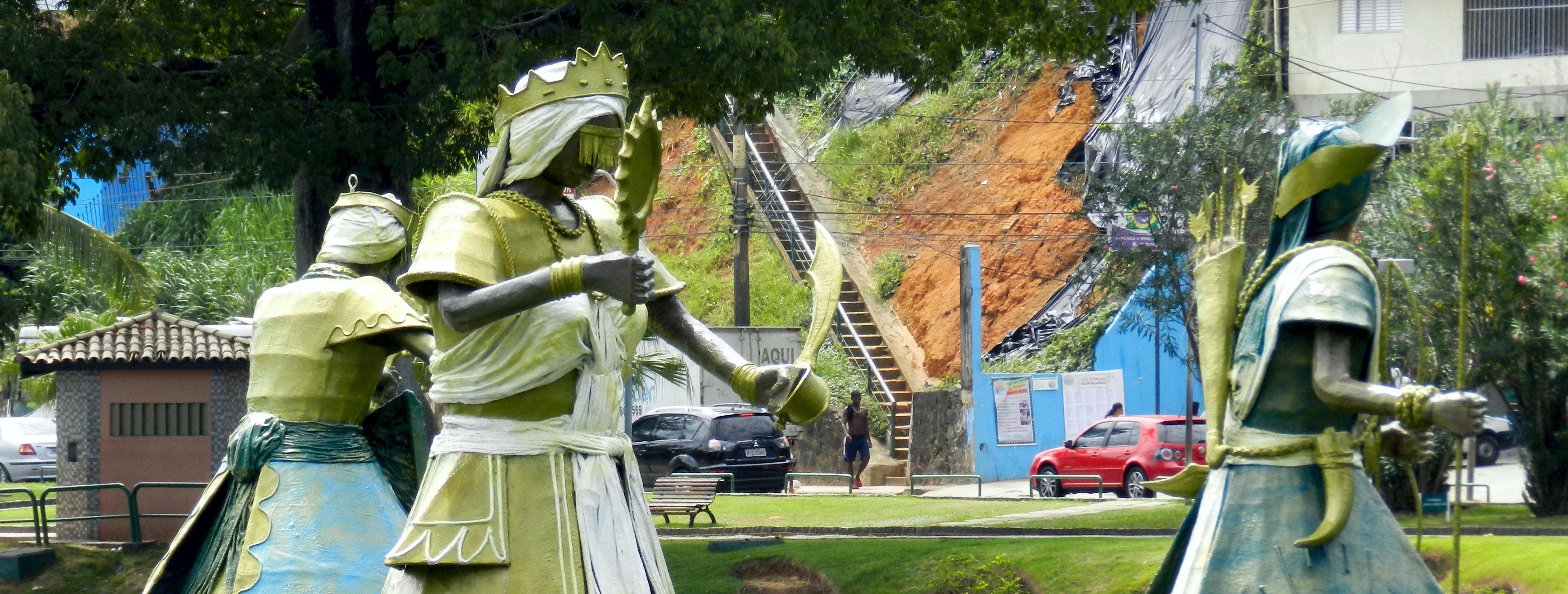 Photos of statues of Orixas in Salvador, Bahia